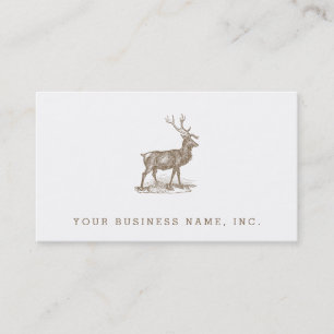 Buck Mule Deer Letterpress Style Visitekaartje