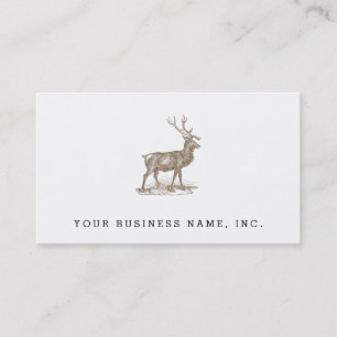 Buck Mule Deer Letterpress Style Visitekaartje