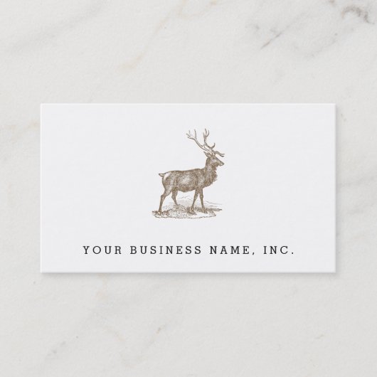 Buck Mule Deer Letterpress Style Visitekaartje (Voorkant)