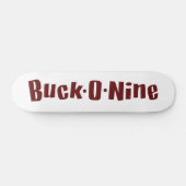 Buck-O-Nine Skateboard - Rood en wit Logo (Horizontaal)