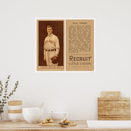 Buck O'Brien Red Sox Baseball 1912 Poster (Keuken)