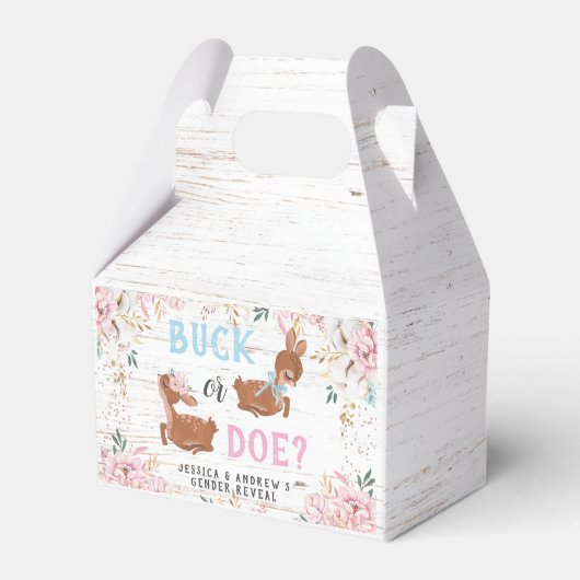Buck of Doe? Baby shower onthullen Bedankdoosjes (Achterkant)