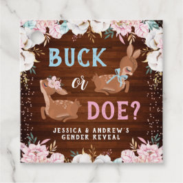 Buck of Doe? Baby shower onthullen Bedankjes Labels