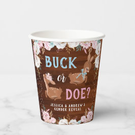 Buck of Doe? Baby shower onthullen Papieren Bekers