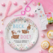 Buck of Doe? Baby shower onthullen Papieren Bordje (Feest)