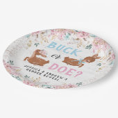 Buck of Doe? Baby shower onthullen Papieren Bordje (Gekanteld)
