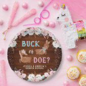 Buck of Doe? Baby shower onthullen Papieren Bordje (Feest)