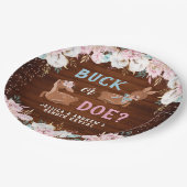 Buck of Doe? Baby shower onthullen Papieren Bordje (Gekanteld)