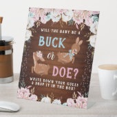 Buck of Doe? Baby shower onthullen Reclamebord Met Voetstuk (Insitu)