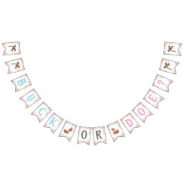 Buck of Doe? Baby shower onthullen Vlaggetjes