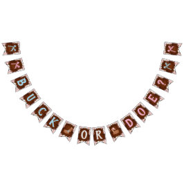 Buck of Doe? Baby shower onthullen Vlaggetjes