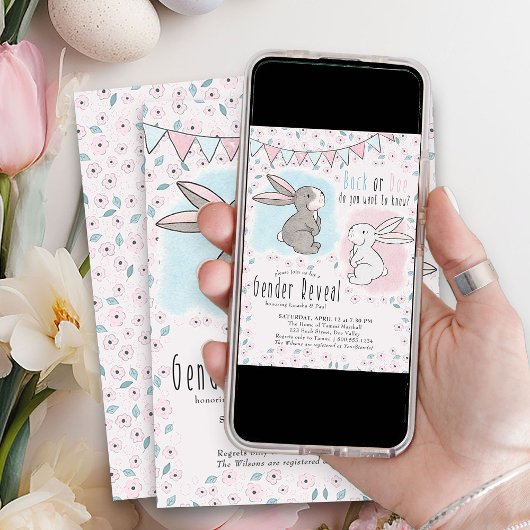 Buck of Doe Cute Rabbit Geslacht Kaart