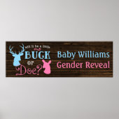 Buck of Doe Gender onthullen Party Banner Poster (Voorkant)