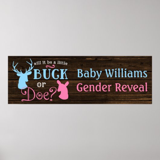 Buck of Doe Gender onthullen Party Banner Poster (Voorkant)