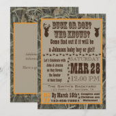 Buck of Doe Gender onthullen Uitnodigingen (Voorkant / Achterkant)