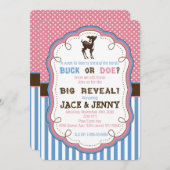 Buck of Doe Gender Reclame Party Invitation Kaart (Voorkant / Achterkant)