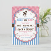 Buck of Doe Gender Reclame Party Invitation Kaart (Staand voorkant)