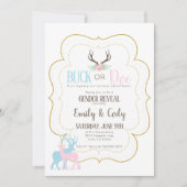 Buck of Doe Gender Reopenbaart het Baby shower van Kaart (Voorkant)