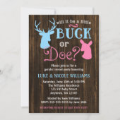 Buck of Doe Gender Reopenbaart het Baby shower van Kaart (Voorkant)