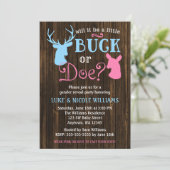 Buck of Doe Gender Reopenbaart het Baby shower van Kaart (Staand voorkant)