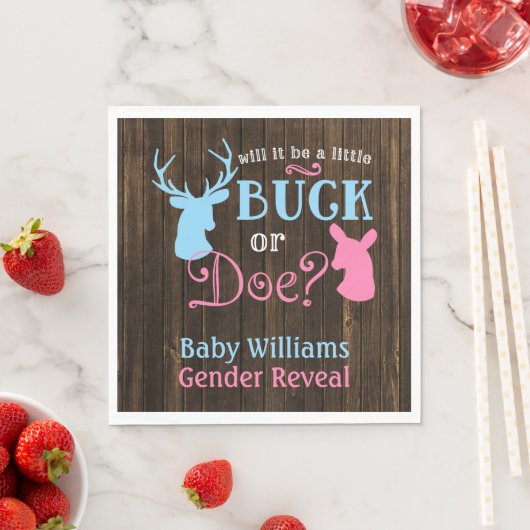 Buck of Doe Gender Reopenbaart het Baby shower van Servetten (Insitu)