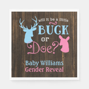 Buck of Doe Gender Reopenbaart het Baby shower van Servetten