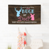 Buck of Doe Gender Reopenbaart het Baby shower van Spandoek (Insitu)