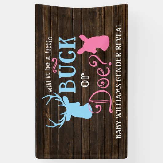 Buck of Doe Gender Reopenbaart het Baby shower van Spandoek (Verticaal)