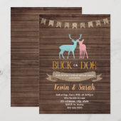 Buck of doe geslacht onthullen feestuitnodiging kaart (Voorkant / Achterkant)