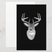Buck on Black design White Tail Deal Briefpapier (Voorkant / Achterkant)