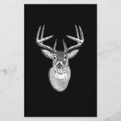 Buck on Black design White Tail Deal Briefpapier (Voorkant)
