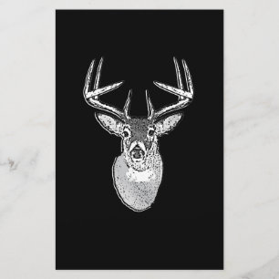 Buck on Black design White Tail Deal Briefpapier