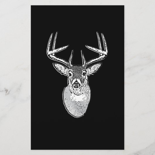 Buck on Black design White Tail Deal Briefpapier (Voorkant)
