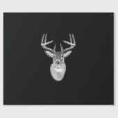 Buck on Black design White Tail Deal Cadeaupapier (Vlak)
