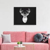 Buck on Black design White Tail Deal Canvas Afdruk (Insitu (Woonkamer))