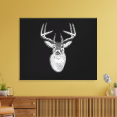 Buck on Black design White Tail Deal Canvas Afdruk (Insitu (Woonkamer))