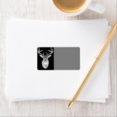 Buck on Black design White Tail Deal Etiket (Insitu)