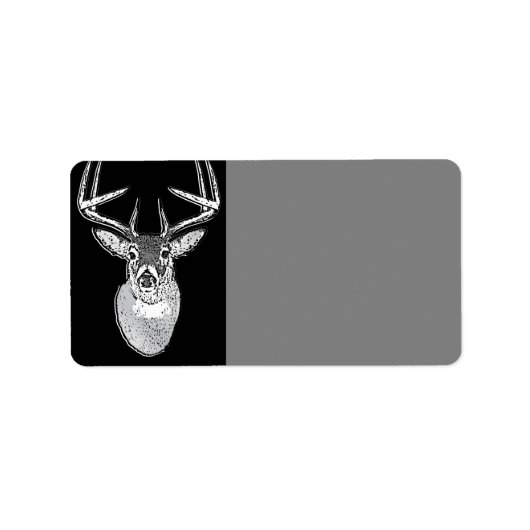 Buck on Black design White Tail Deal Etiket (Voorkant)