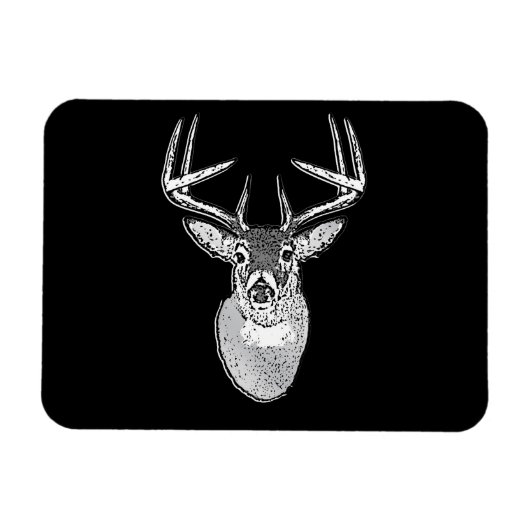Buck on Black design White Tail Deal Magneet (Horizontaal)