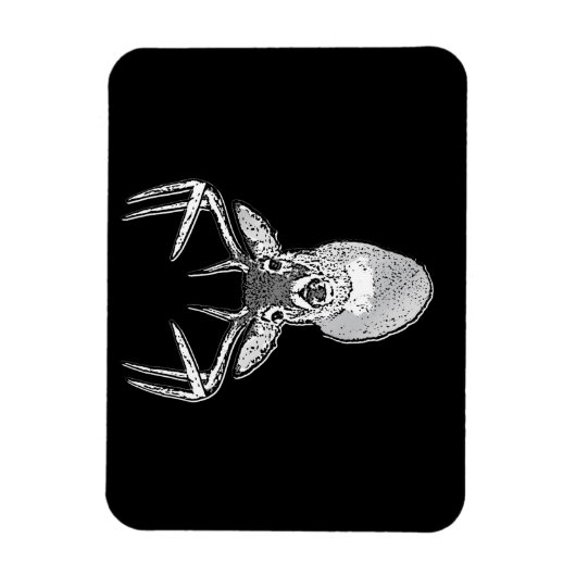 Buck on Black design White Tail Deal Magneet (Verticaal)
