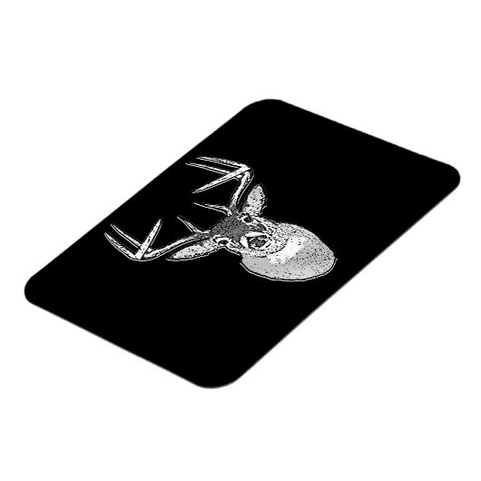 Buck on Black design White Tail Deal Magneet (Linkerzijde)