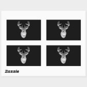 Buck on Black design White Tail Deal Rechthoekige Sticker (Vel)