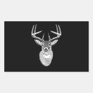 Buck on Black design White Tail Deal Rechthoekige Sticker