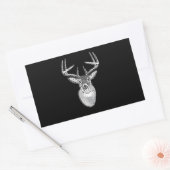 Buck on Black design White Tail Deal Rechthoekige Sticker (Envelop)