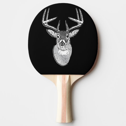 Buck on Black design White Tail Deal Tafeltennisbatje (Voorkant)