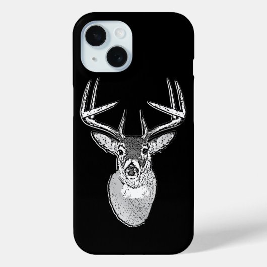 Buck on Black White Tail Deer Case-Mate iPhone Case (Achterkant)