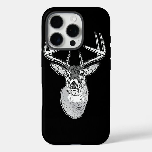 Buck on Black White Tail Deer Case-Mate iPhone Case (Achterkant)
