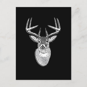 Buck on Black White Tail Deer classic Briefkaart