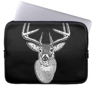 Buck on Black White Tail Deer classic Laptop Sleeve