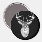 Buck on Black White Tail Deer classic Magneet (Voorkant / Achterkant)